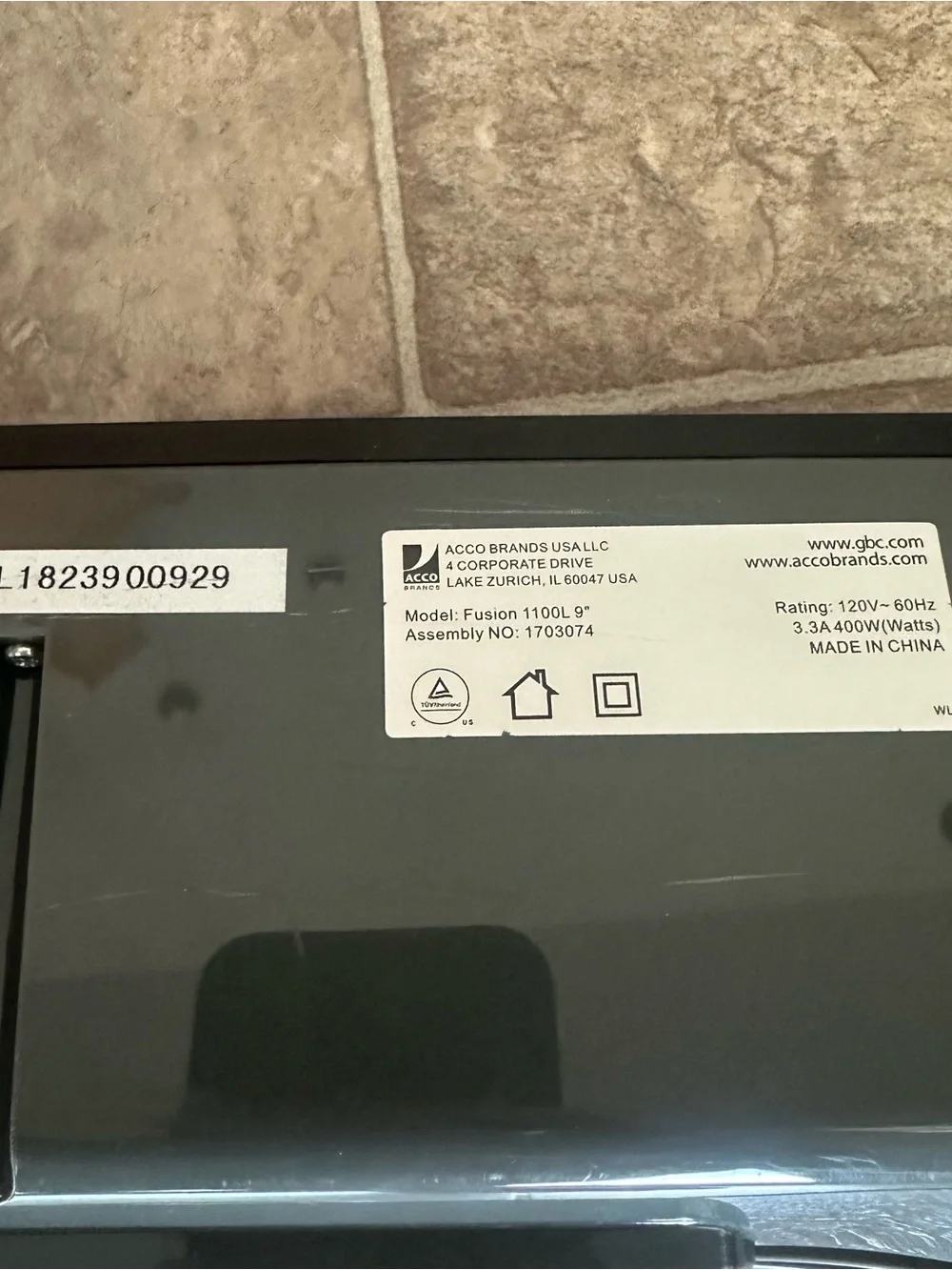 Swingline GBC Fusion 1100L Laminator Photo/Document Black Hot & Cool